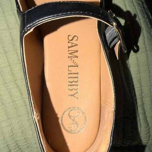 Sam & Libby Black Buckle Flats size 8.5 - Picture 3 of 6